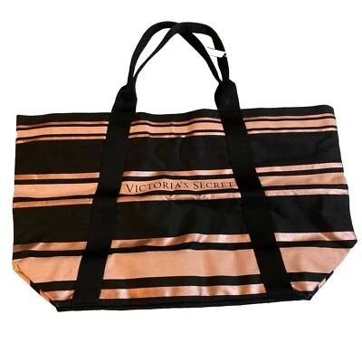 New NWT Victoria’s Secret Shopper Bag Rose Black 13”x22” - Image 1 of 4