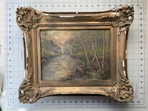 Antique Oil Painting w/Frame - Picture 1 of 11