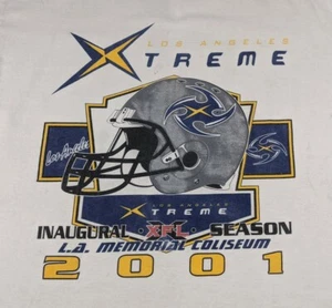 Vintage Los Angeles Extreme XFL Tshirt XL Delta Pro USA Helmet LA Coliseum - Picture 1 of 8