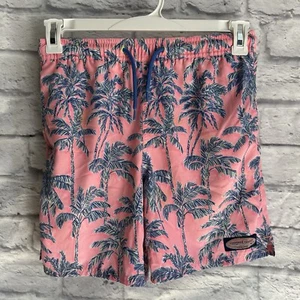 PREOWNED VINEYARD VINES TROPICAL PALM TREE SWIM TRUNKS BATHING SUIT BOYS SIZE M  - Picture 1 of 5