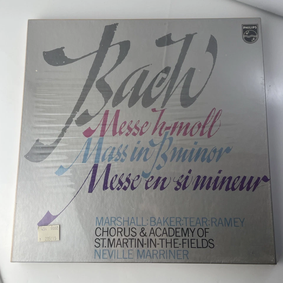 BACH, Mass In B Minor Marriner ASMF [Philips] Holland NEW SEALED 3LP box set - Image 1 of 4