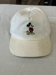 Vintage Mickey Mouse Leather Strapback Cap – 80s 90s Disney Hat – Adjustable - Picture 1 of 10