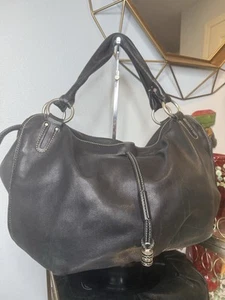 Celine Black Leather Hobo Bag Shoulder Bag with Silver Hardware - Picture 1 of 11