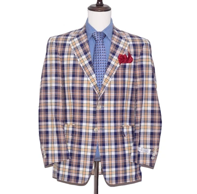 NWT Hickey Freeman Plaid Check Tartan Blazer Men Sport Coat Jacket Size 38-Short - Image 1 of 4