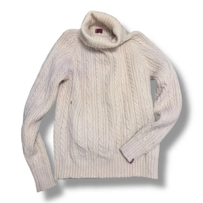 Suéter de cuello alto Levi's vintage raro en crema 100 % lana etiqueta roja grande Foto 1 de 4