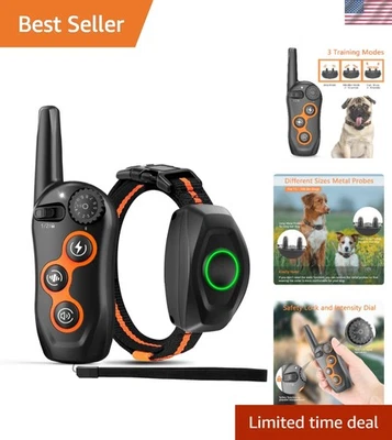 Rechargeable Waterproof Dog Shock Collar with 1300ft Range & 3 Training Modes - Image 1 of 4