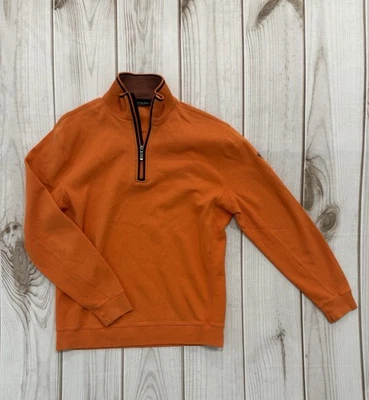 Bobby Jones Men's 1/4 Zip Pima Cotton Pullover Orange Size Medium Golf - Image 1 of 4