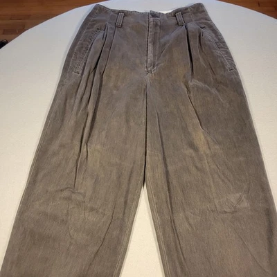 Pantalones plisados de colección Ralph Lauren Country para mujer 10 tiro alto 100 % algodón caqui Y2K Foto 1 de 4