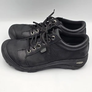 Keen Shoes Mens Size 9 Leather Lace Up Oxford Comfort Walking Work 1321-BLCK - Picture 1 of 11