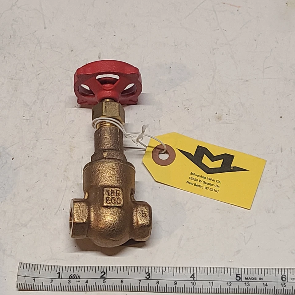 MILWAUKEE VALVE Gate Valve: Class 125, 1/4" Pipe Size, 200 psi Max., 148 - Image 1 of 4