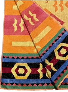 Vintage K-Mart Bath/Beach Towel Multicolor Aztec Design 100% Cotton 58”x 31 - Picture 1 of 6