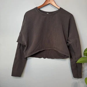 Lululemon Oh Hey Pullover Cropped Sweatshirt in Schwarz. Größe 6 ? - Bild 1 von 11