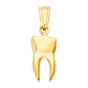 Solid Gold Tooth Pendant in 10 or 14k, Dental School Graduation Gifts - Picture 1 of 5