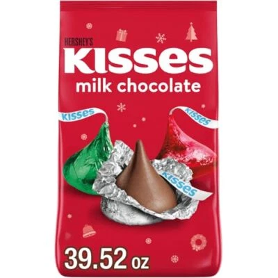 HERSHEY'S KISSES Caramelo de chocolate con leche a granel 39,52 onzas golosinas navideñas Foto 1 de 4