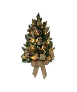 22" Battery Operated Pre-Lit Decorated Champagne Wall Tree TR0216LED w - Picture 1 of 1