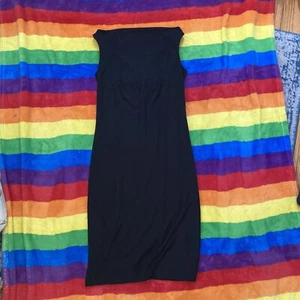 Express sz 7/8 Sm vintage black low back bodycon sleeveless dress - Picture 1 of 7