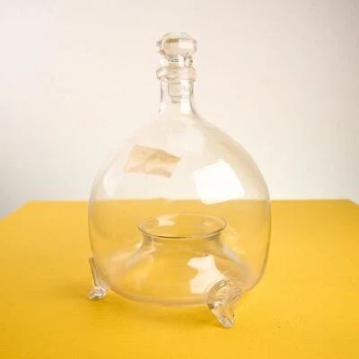 antico vaso acchiappamosche in vetro soffiato - Immagine 1 di 4