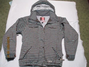 Snowboarding Jacket By: MORROW ~ Teal/Brown Checkered ~ Size = S/P - Picture 1 of 22