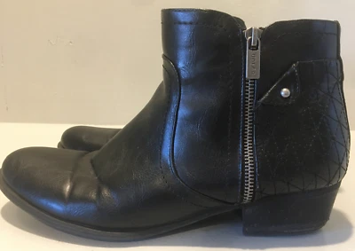 Botines de cuero Unisa con detalles de cremallera talla 12M Unpatsie color: negro  Foto 1 de 4