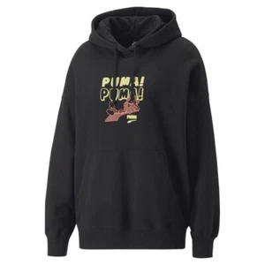 Puma Downtown Oversized Graphic Hoodie Tr Womens Black Casual Outerwear 53574701 - Picture 1 of 2