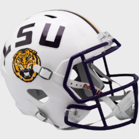 LSU Tigers Full Size Speed Replica Football Helmet White - NCAA Cover