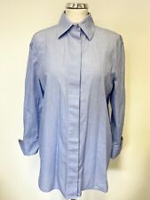 COS LIGHT BLUE COTTON CAPE BACK 3/4 SLEEVED RELAXED FIT SHIRT SIZE 36 UK 8/10