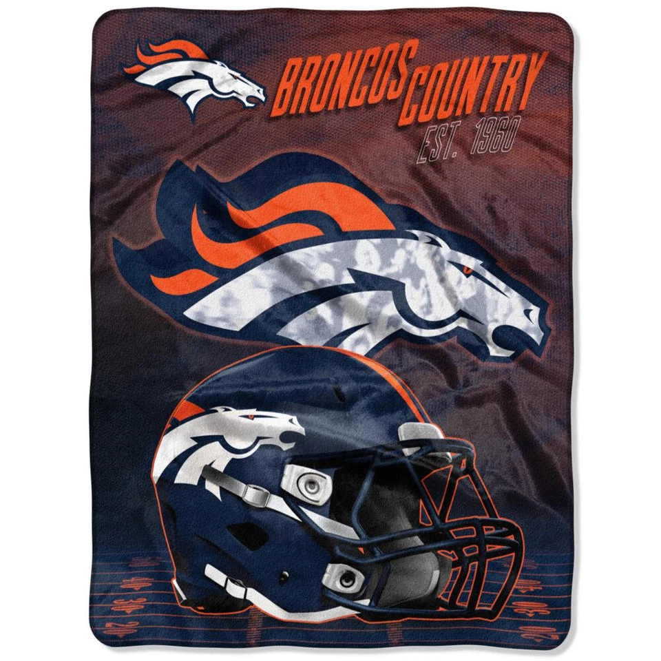 Nueva manta súper suave de felpa con tacto de seda de la NFL Denver Broncos X-grande 60"x80" Foto 1 de 1