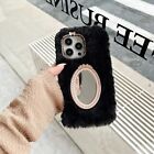 Plush Phone Case For Iphone 14 13 12 Pro Max Hairy  Mirror Peal Soft Back Cover