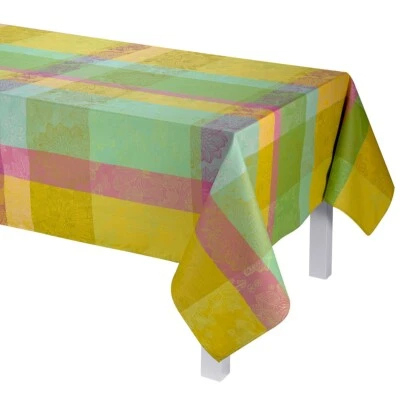 Marie Galante lemon acrylic coated cotton Tablecloth sized 59x87 from France - Image 1 of 3