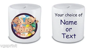 CAJA DE DINERO DE CERÁMICA BLANCA PERSONALIZADA CLOUDBABIES / ALCANCÍA ENVÍO RÁPIDO - Imagen 1 de 3