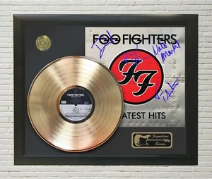Foo Fighters Framed Black wood Reproduction Signature Gold LP Display - Picture 1 of 5