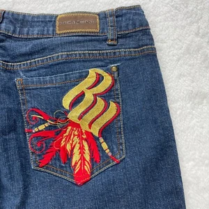 Vintage Rocawear Jeans Womens 16 Blue Embroidered y2k 90s Streetwear Hip Hop NYC - Picture 1 of 12