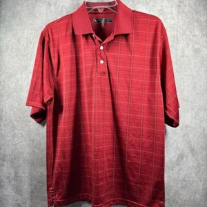 Pebble Beach Men's Medium Short Sleeve Red Performance Polo Collared - Picture 1 of 10