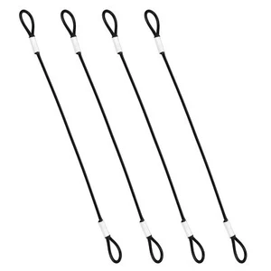 4er Pack Edelstahl Drahtkabel mit Schlaufen 20" Vinyl beschichtetes Drahtseil für Außenbereich - Bild 1 von 7