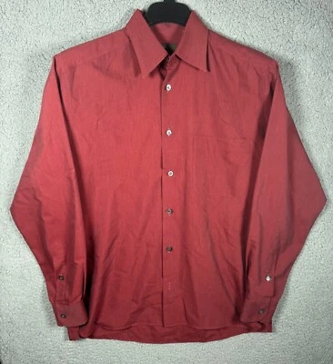 Camisa Ermenegildo Zegna Para Hombre Mediana Roja Abotonada Hecha en Italia Foto 1 de 4