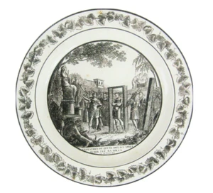 Early Montereau Faience Grisaille Plate - Expiation of Homer - France -1805-1815 - Picture 1 of 8