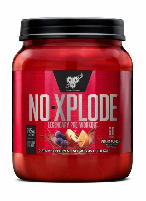 BSN N.O.-XPLODE Pre Workout Supplement, Fruit Punch - 60 Servings