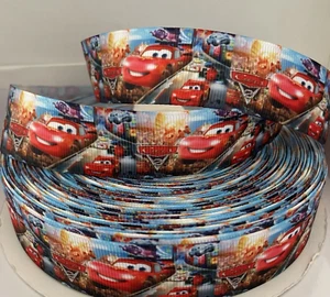 YARD DISNEY CARS LIGHTNING MCQUEEN GROSGRAIN RIBBON CHARACTER CRAFT CAKE BOW - Picture 1 of 1