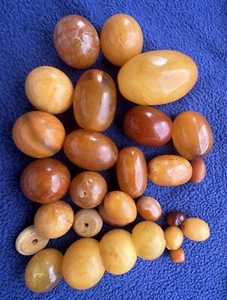 Natural Baltic Amber Old Big beads 74 GR - Picture 1 of 9