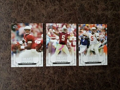 Lote de 3 cartas 2015 Leaf Draft novato Jameis Winston - Tampa Bay Buccaneers Foto 1 de 2