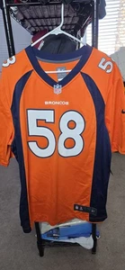 NWT Nike Denver Broncos Von Miller #58 Orange Jersey Mens On Field NFL Sz. L - Picture 1 of 9