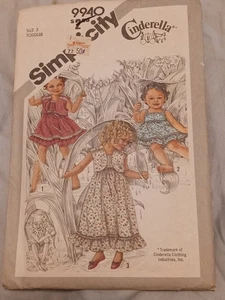 Simplicity 9940 Cinderella Cottagecore Dress Toddler Size 3 Uncut - Picture 1 of 3
