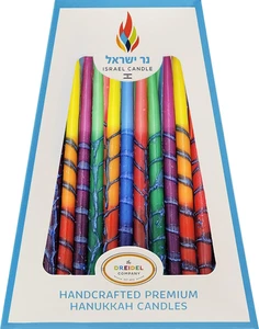 Tropfenlose Chanukka Kerzen, bunt ombre gestreift Deluxe konische Dekorationen - Bild 1 von 12