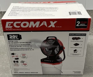 Ecomax 12" 20V Cordless or Plug-In AC/DC Bucket Top Misting Fan - Picture 1 of 11