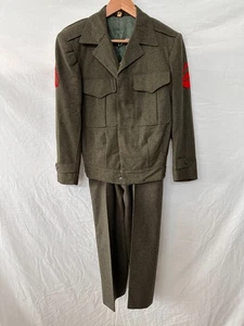WWII USMC Marine Corps Ike Jacket Green Wool Uniform VGC - Picture 1 of 16