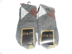 Gold Toe Herrensocken (2 Paar) Größe 10-13 dunkel kariert neuer alter Bestand - Bild 1 von 2