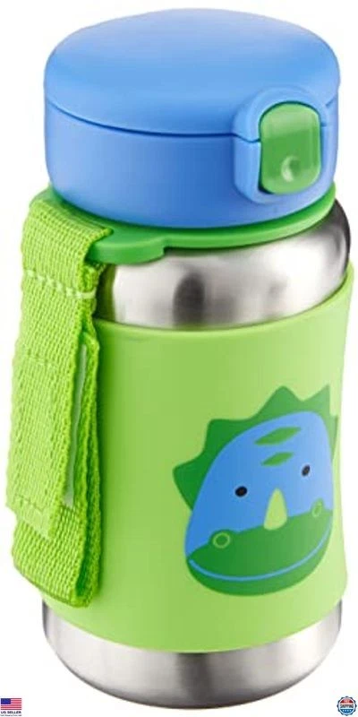 Skip Hop Zoo Dino Соломенная Чашка из Нержавеющей Стали для Малышей - Веселая и Прочная! - Изображение 1 из 4