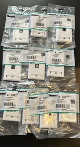 Lot 10 Panduit CFPL1WHY 1-Port Mini-Com Faceplate White Single Gang New - Bild 1 von 6