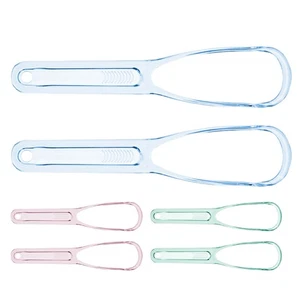  Raspador de lengua de 6 piezas: limpiador de plástico para recubrimiento de lengua portátil cuidado bucal - Imagen 1 de 12