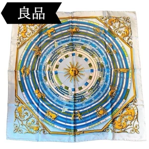 Bufanda de seda Hermes Carre 90 patrón astrológico DIES ET HORE azul 89 cm - Imagen 1 de 10